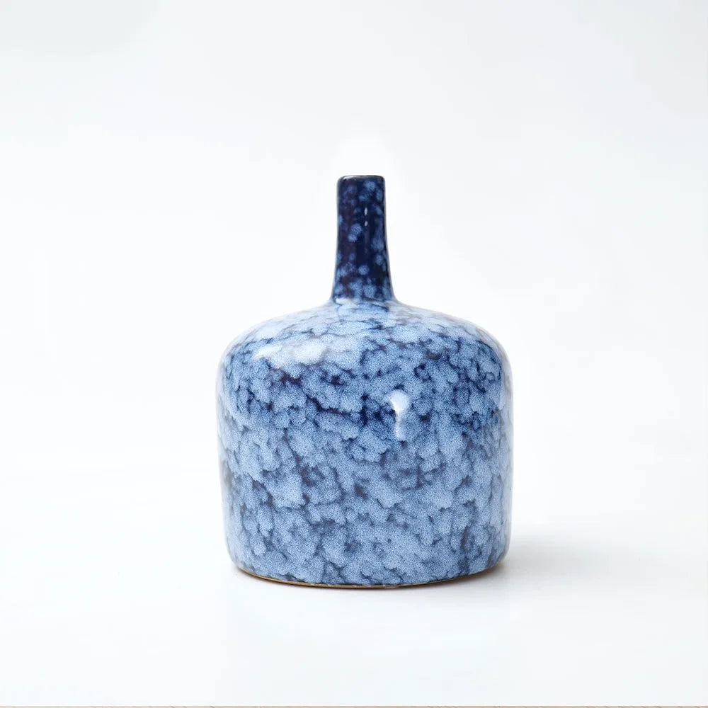 DecorBites™ Blue Ceramic Vase Porcelain Pot Flower Arrangement Home Decor Accessories