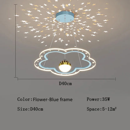 DecorBites™ Cloud Flower LED Chandelier: Kid's Bedroom Starry Sky Decorative Lighting Fixture