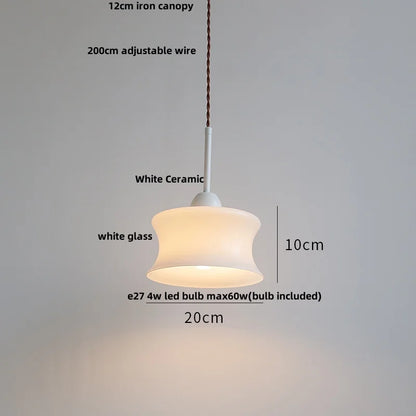 DecorBites™ Ceramic Walnut Pendant Light with LED, Adjustable Hanging Lamp