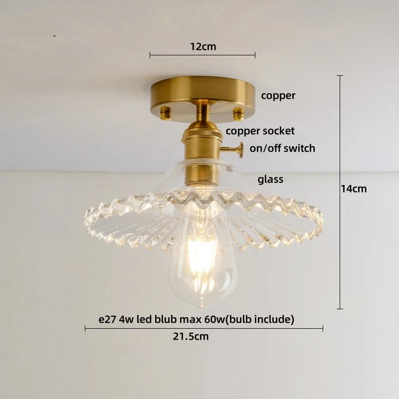 DecorBites™ Glass Flush Mounted Ceiling Light Fixture - Modern Nordic Green Glass LED Ceiling Lamp