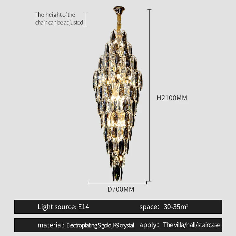 DecorBites™ Crystal Chandelier for Luxe Modern European Villa Decor