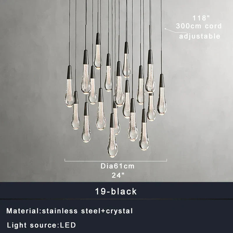 DecorBites™ Brass Crystal Ceiling Pendant Light Luxury Large Home Decor Fixture