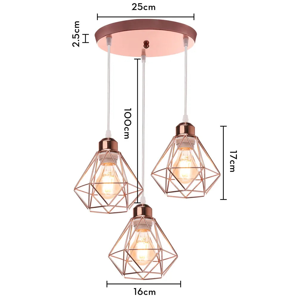 DecorBites™ Iron Frame Pendant Chandelier for Modern Indoor Lighting