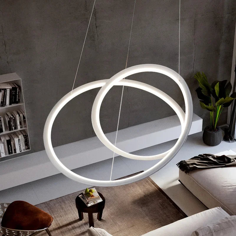™ Kepler Round LED Chandelier for Living Room Decor White Pendant Lamp