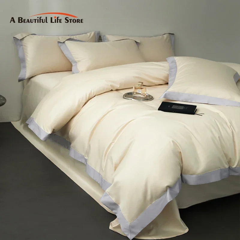 DecorBites™ Egyptian Cotton Hotel Style Bedding Set 1000TC Queen King Duvet Cover Sheet Pillowcases