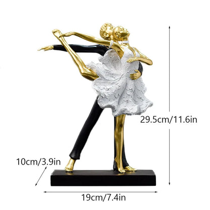 DecorBites™ Ballet Dance Girl Double Statue for Home Decor and Desktop Accessories