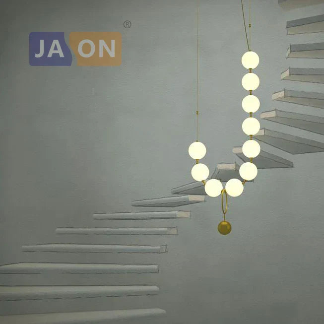 DecorBites™ Brass Artistic Necklace Chandelier Lighting for Living Room