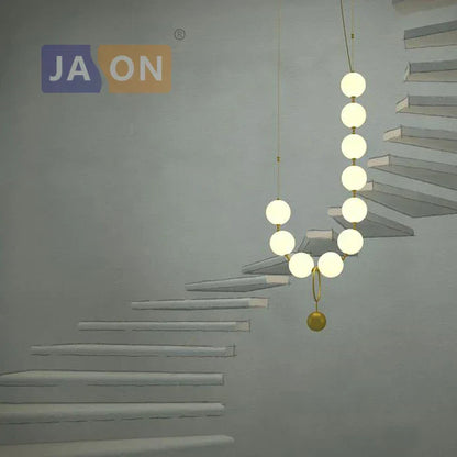 DecorBites™ Brass Artistic Necklace Chandelier Lighting for Living Room