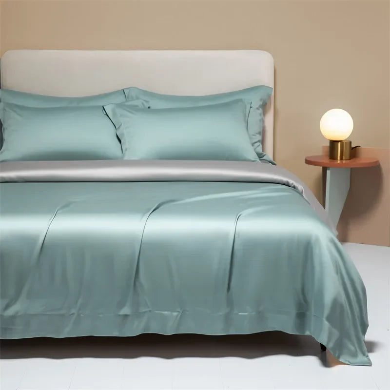 DecorBites™ 120S Natural Fabric Bedding Set Summer Cooling Fitted Sheet Skin Friendly Bedclothes