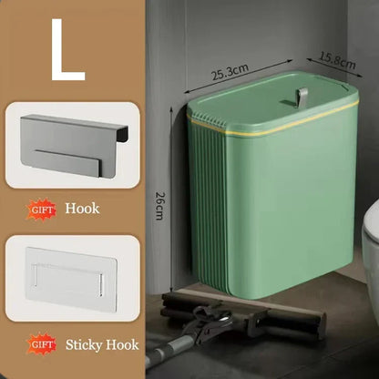 DecorBites™ Kitchen Trash Can Wall Mounted Hanging Bin with Lid