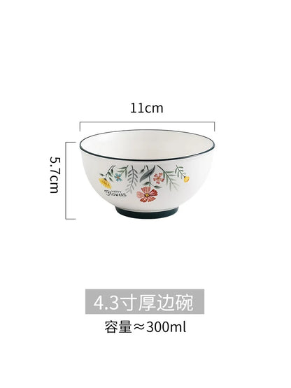 DecorBites™ Bone China Rice Noodles Bowl and Dinner Plate Set
