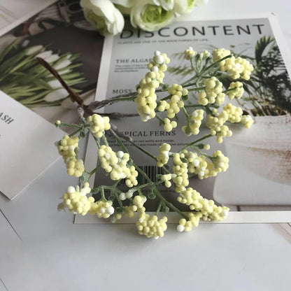 DecorBites™ Gold Hybrid Flower Cherry Stamen Berries Bundle for DIY Decor