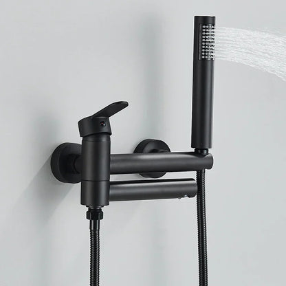 DecorBites™ Black Wall Mounted Waterfall Bathtub Faucet for Embedded In-wall Tub Shower System