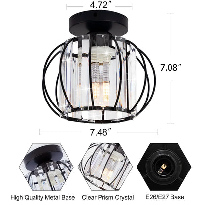 DecorBites™ Crystal Ceiling Light Fixture E26 E27 Modern Glod Black Chandelier