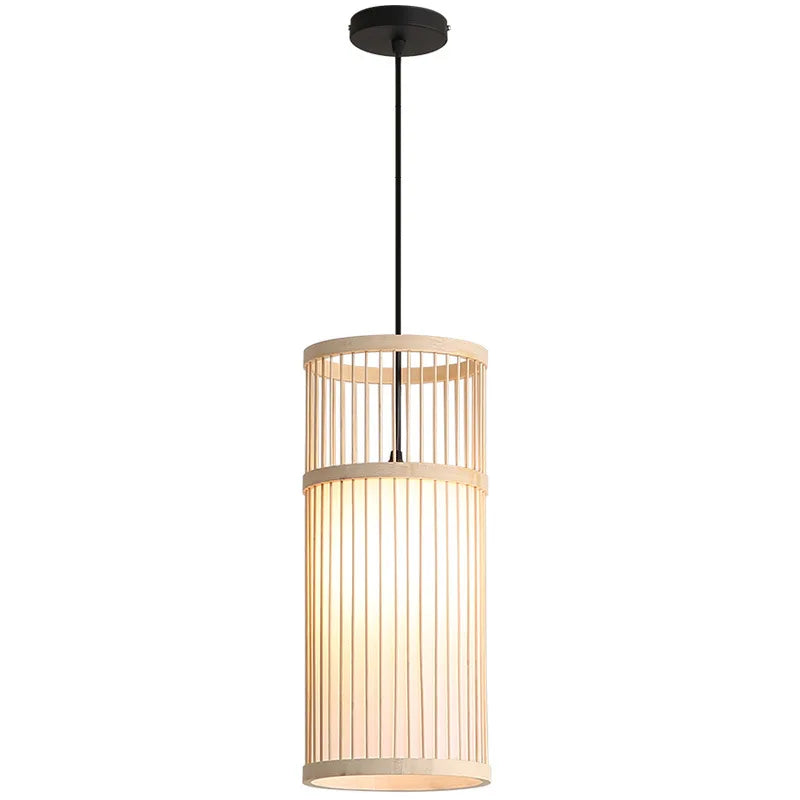 DecorBites™ Bamboo Wooden Pendant Lamp E27 - Small Bar Pendant Lights