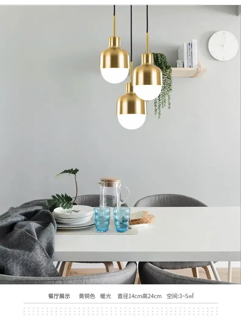 ™ Gold Iron Pendant Light for Kitchen Dining Room Restaurant Decor
