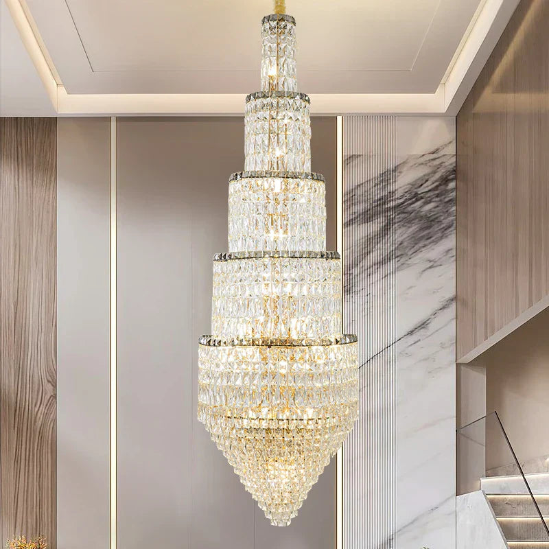 DecorBites™ Crystal Loft Chandelier for Elegant Living Spaces