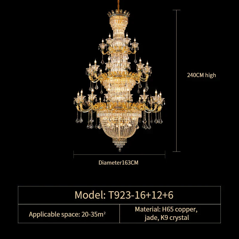 DecorBites™ Luxe Crystal Chandelier: Elegant Copper Living Room Dining Candle Light