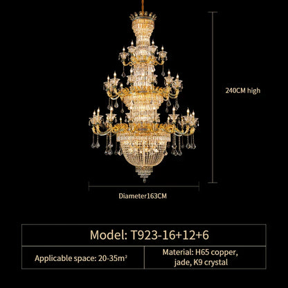 DecorBites™ Luxe Crystal Chandelier: Elegant Copper Living Room Dining Candle Light