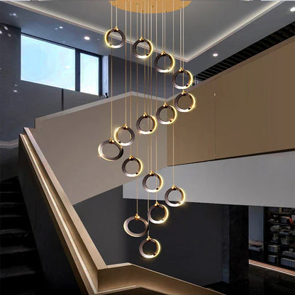 DecorBites™ Crystal Chandelier Stair Pendant, Modern Living Room Lighting, Interior Home Decoration