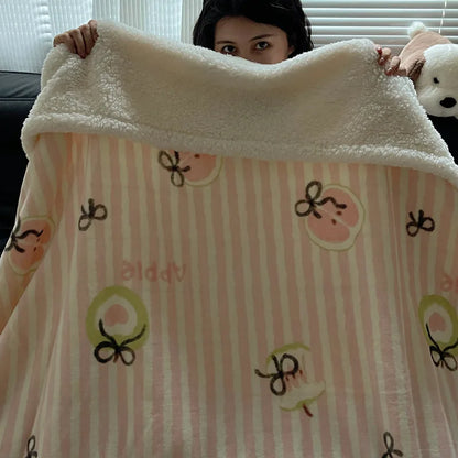 DecorBites™ Cozy Fleece Blanket | Multi-Use Office & Home Shawl | Soft & Warm Blanket