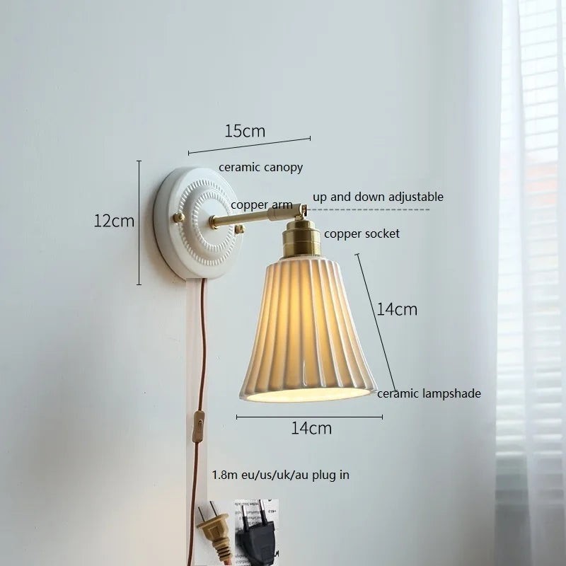 DecorBites™ Ceramic Wall Lamp LED Bathroom Mirror Stair Light Nordic Wandlamp Appliques