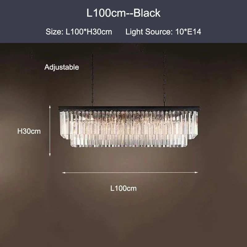 DecorBites™ Black Gold Crystal Ceiling Chandelier: Modern LED Pendant Light for Luxe Living Spaces