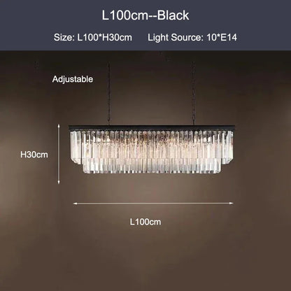 DecorBites™ Black Gold Crystal Ceiling Chandelier: Modern LED Pendant Light for Luxe Living Spaces