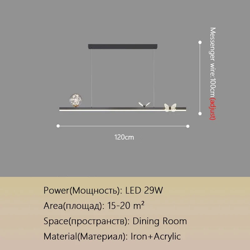 DecorBites™ Butterfly Chandelier Pendant Lamp for Dining Room, Study, Bar, and Office