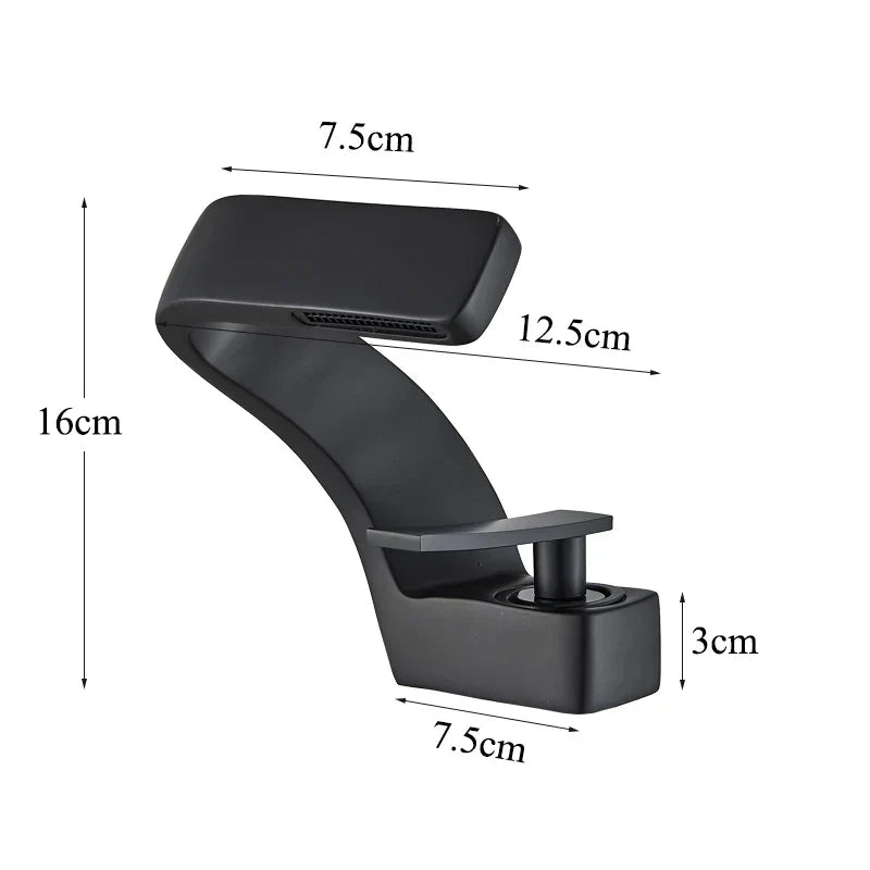 DecorBites™ Black Waterfall Bathroom Basin Faucet Cold Hot Mixer Deck-mounted Simple Design