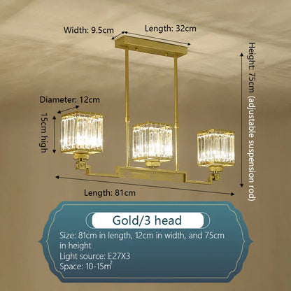 DecorBites™ Crystal Chandelier Villa Living Room Lighting