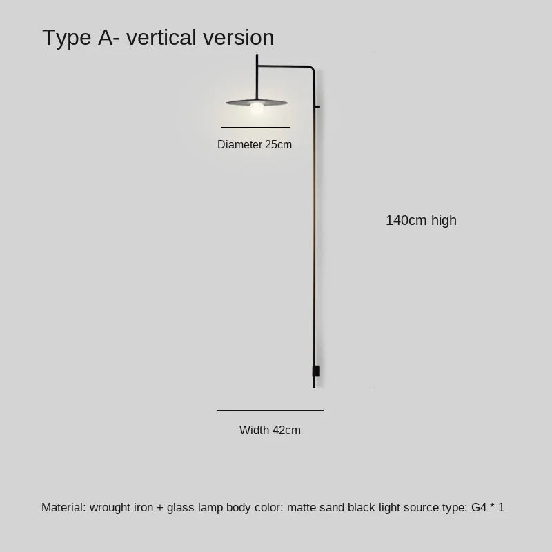 DecorBites™ LED Glass Art Wall Lamp with Long Rocker Arm for Living Room and Studio