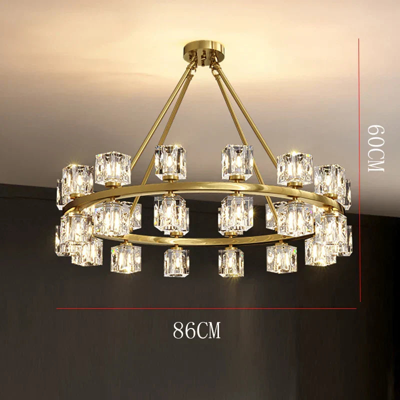 DecorBites™ Crystal Chandelier for Living and Dining Room Lighting