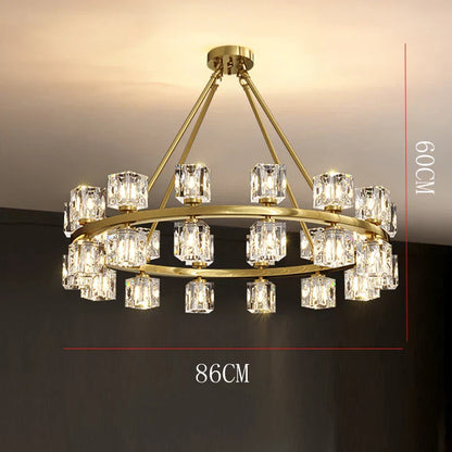 DecorBites™ Crystal Chandelier for Living and Dining Room Lighting