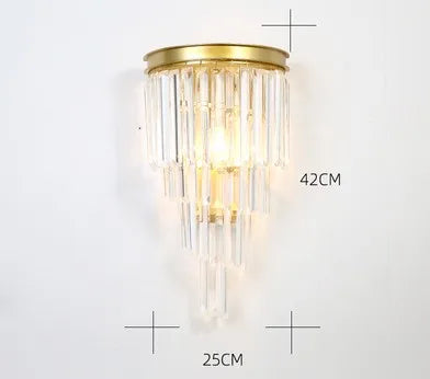 DecorBites™ Black Gold Crystal Wall Sconce LED Light for Bedroom Living Room Home Décor