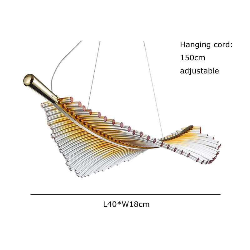 ™ Leaf-Shaped Dining Table Chandelier | Art Decor Room Lustres