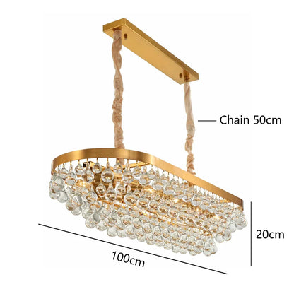 DecorBites™ Black Crystal Bead Ceiling Chandelier - Modern Classic for Living Room & Dining Table