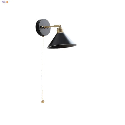 DecorBites™ Black Wood LED Wall Sconce, Rotatable Stair Light