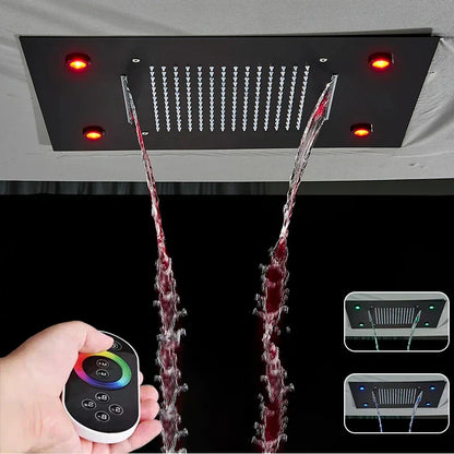 DecorBites™ LED Shower Faucet Ceiling Mount Rainfall Waterfall Head Shower Set