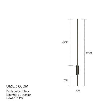 DecorBites™ Black LED Wall Lights - Modern Straight Line for Bedroom, Living Room, Kitchen Décor