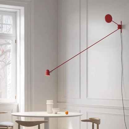 DecorBites™ Adjustable LED Swing Arm Wall Sconce in Red/Black - Modern Lighting
