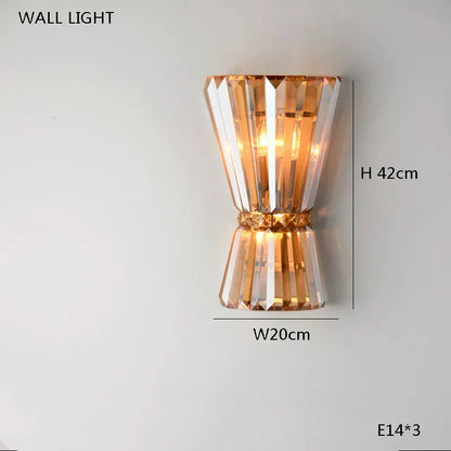 DecorBites™ Amber Crystal Ceiling Chandelier: Luxe LED Home Decor Light Fixture