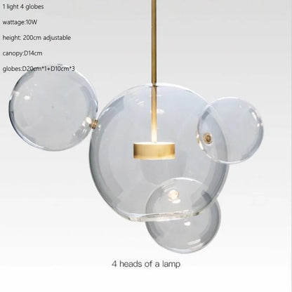 DecorBites™ Glass Bubble Ball LED Chandelier Mickey Light for Modern Indoor Spaces