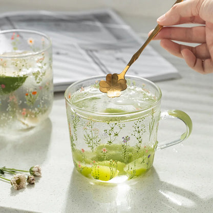 DecorBites™ Large-Capacity Glass Cup with Scale, Heat-Resistant, Cute Design - Perfect Gift