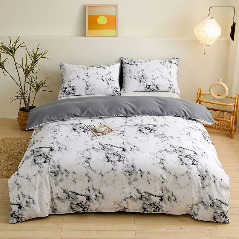 DecorBites™ Brushed Printed Duvet Cover Set with 2 Pillowcases, Queen/Single Size