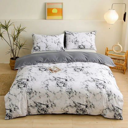 DecorBites™ Brushed Printed Duvet Cover Set with 2 Pillowcases, Queen/Single Size