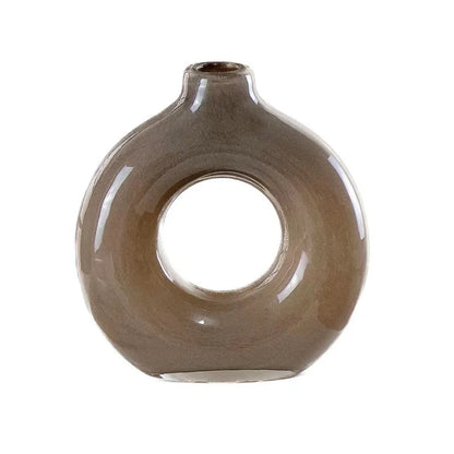 DecorBites™ Geometric Circles Glass Vase for Home Decor and Flower Arrangement