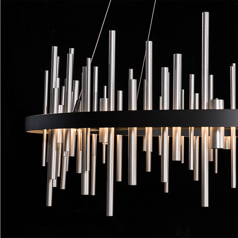 DecorBites™ LED Stainless Steel Pendant Light Chandelier for Home Decor in Foyer, Living Room, Bedroom, Restaurant