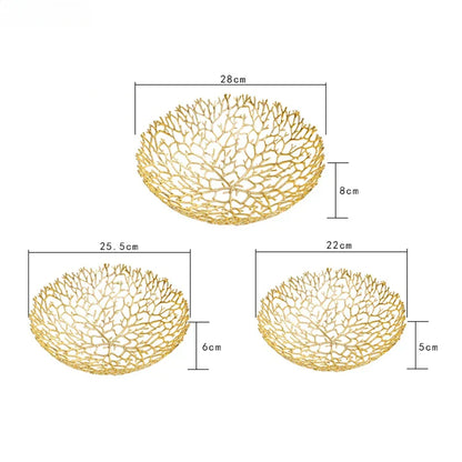 DecorBites™ Coral Shapes Metal Tray: Stylish Home Decor Organization Container
