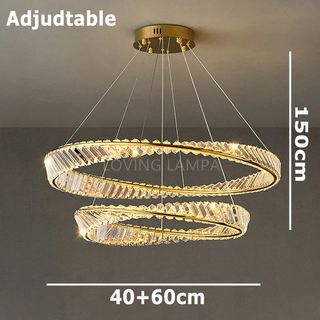 DecorBites™ Crystal Stainless Steel Ceiling Pendant Light for Luxurious Living